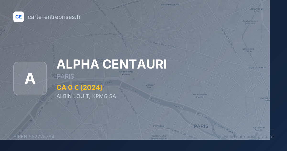 ALPHA CENTAURI — 952725794 — fiche entreprise
