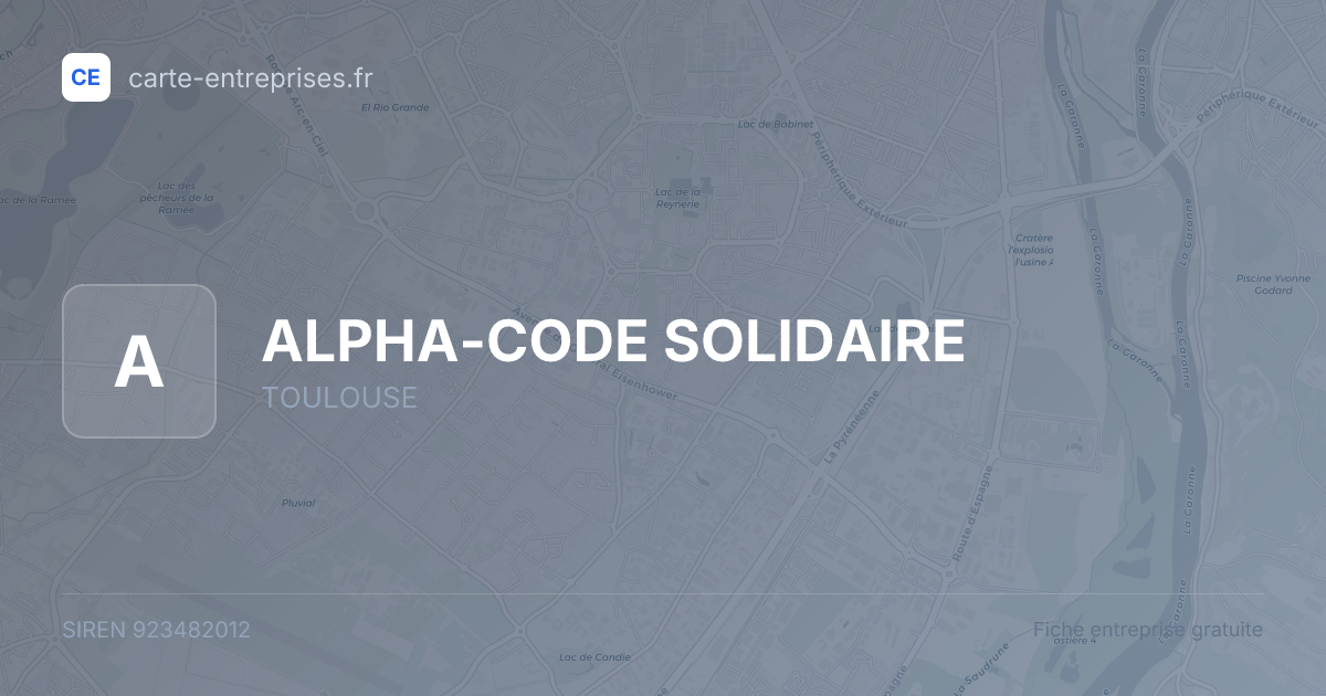 ALPHA-CODE SOLIDAIRE — 923482012 — fiche entreprise