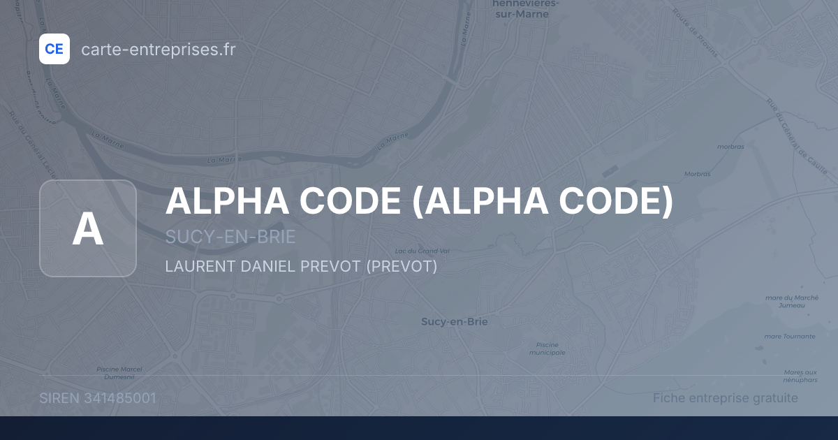ALPHA CODE — 341485001 — fiche entreprise