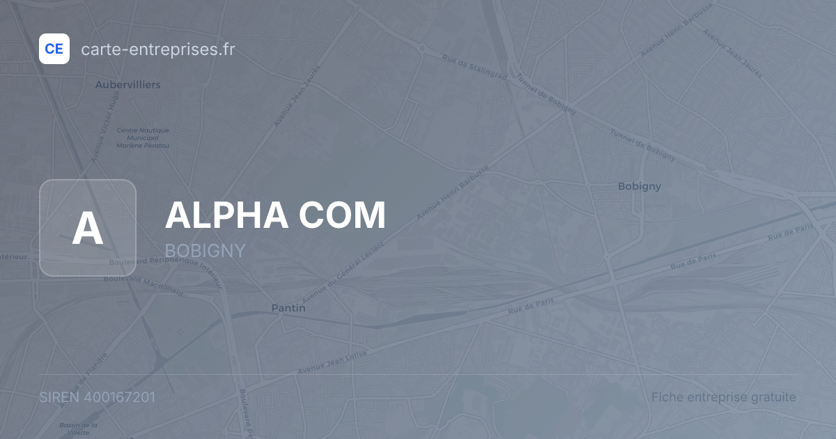 ALPHA COM — 400167201 — fiche entreprise