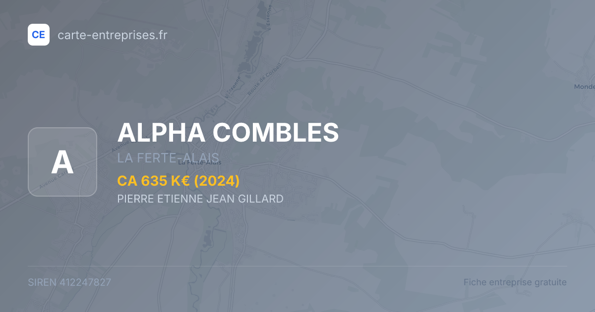 ALPHA COMBLES — 412247827 — fiche entreprise