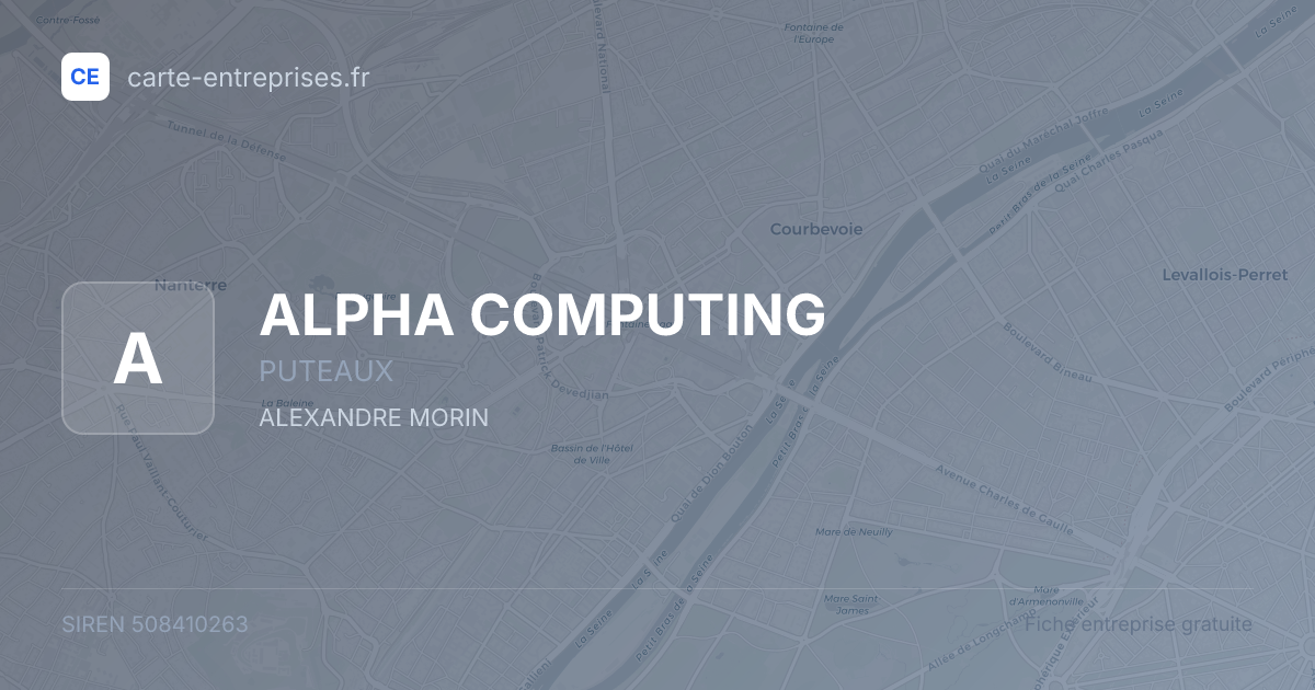 ALPHA COMPUTING — 508410263 — fiche entreprise