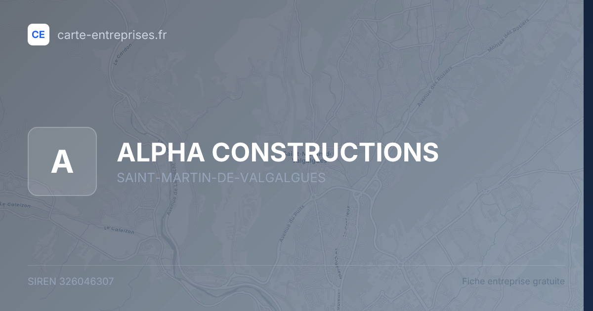 ALPHA CONSTRUCTIONS — 326046307 — fiche entreprise
