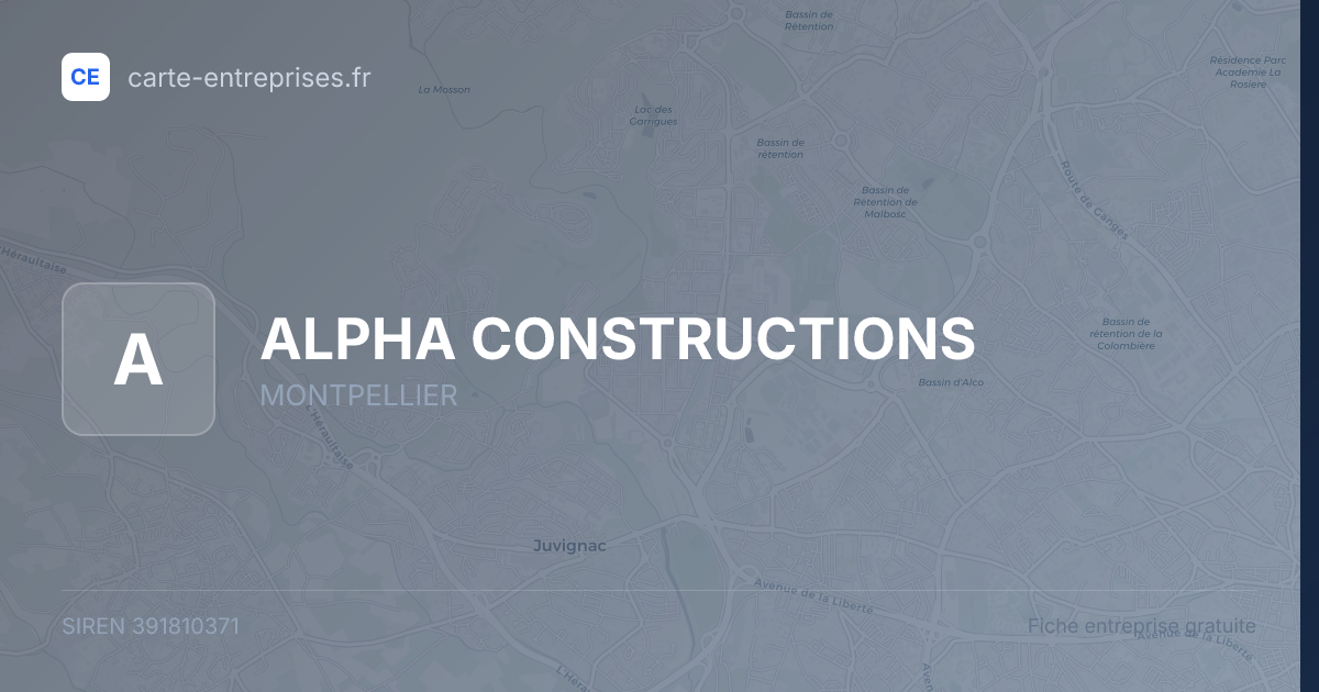 ALPHA CONSTRUCTIONS — 391810371 — fiche entreprise