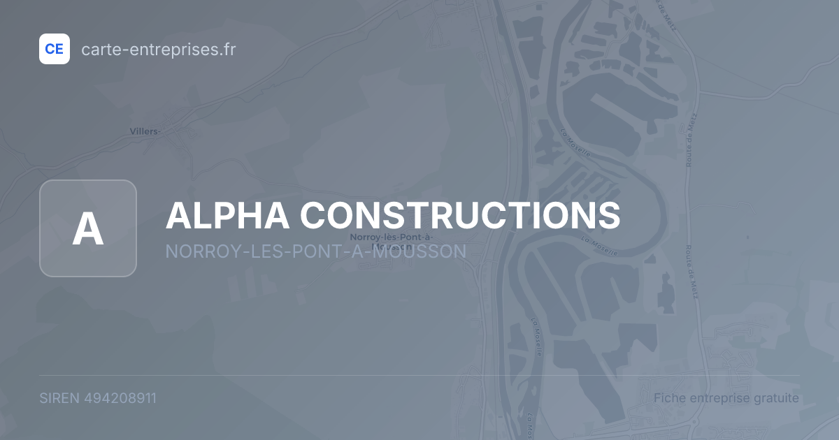 ALPHA CONSTRUCTIONS — 494208911 — fiche entreprise