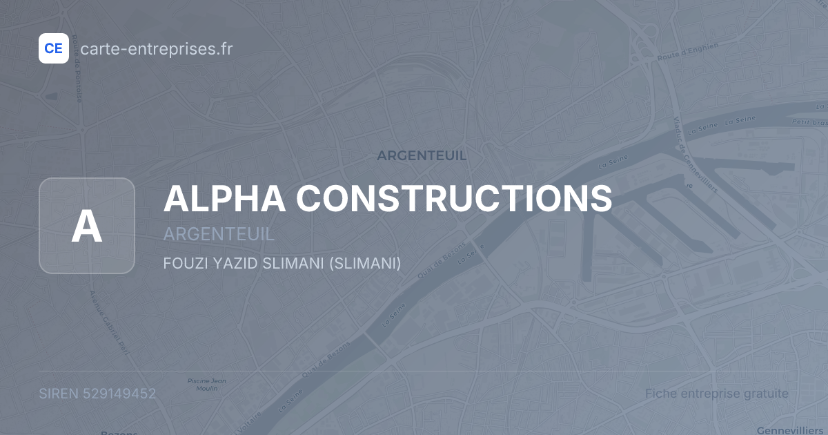 ALPHA CONSTRUCTIONS — 529149452 — fiche entreprise