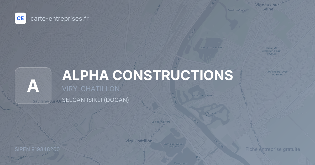 ALPHA CONSTRUCTIONS — 919848200 — fiche entreprise