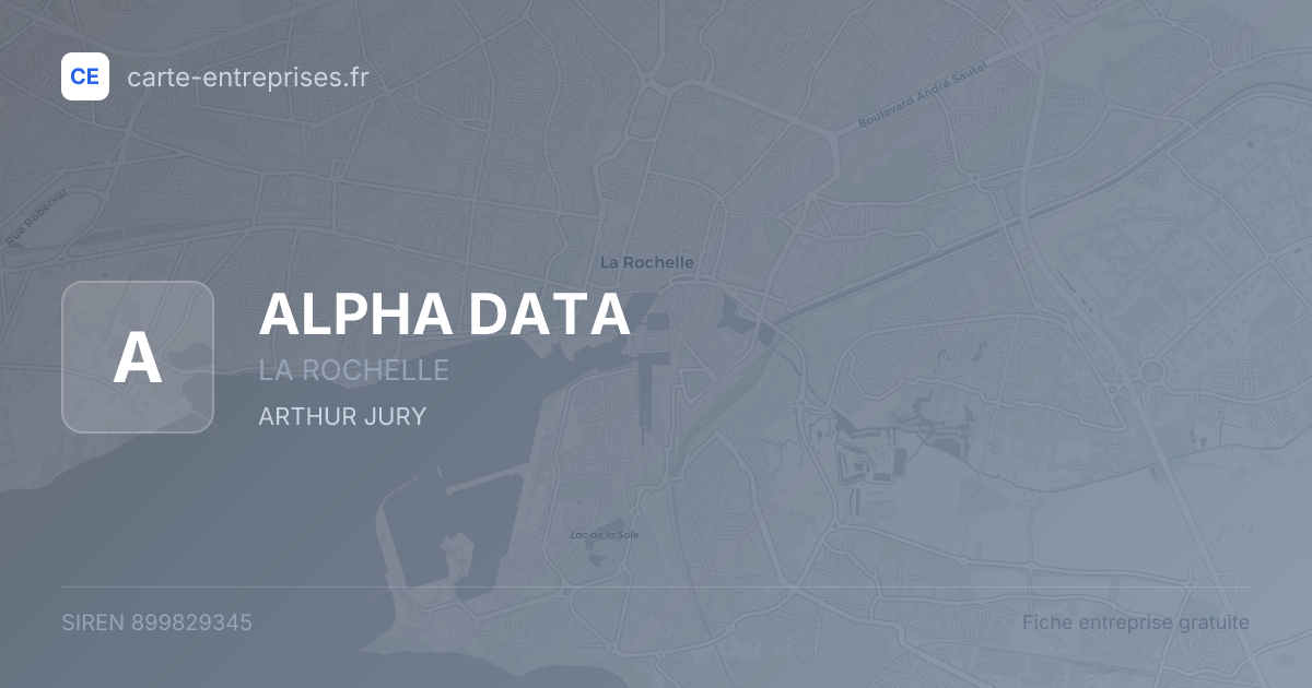 ALPHA DATA — 899829345 — fiche entreprise