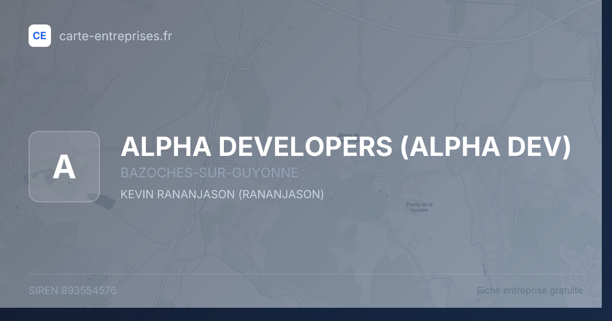 ALPHA DEVELOPERS (ALPHA DEV) — 893554576 — fiche entreprise