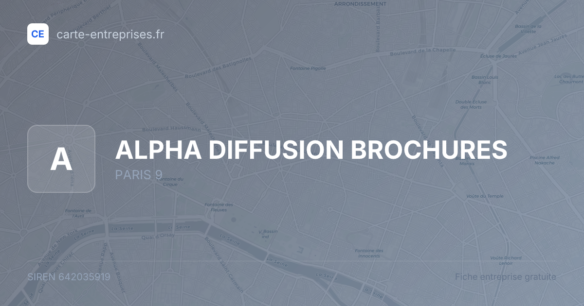 ALPHA DIFFUSION BROCHURES — 642035919 — fiche entreprise