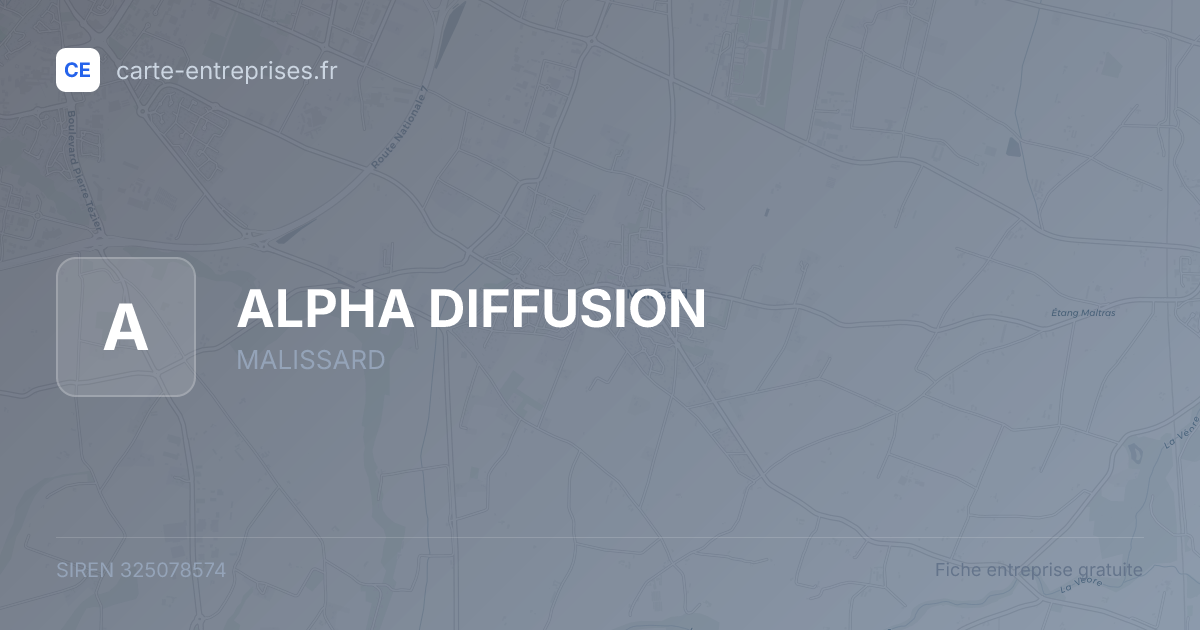 ALPHA DIFFUSION — 325078574 — fiche entreprise