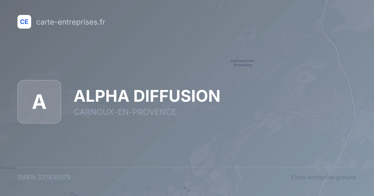 ALPHA DIFFUSION — 327435079 — fiche entreprise