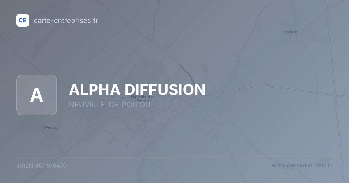 ALPHA DIFFUSION — 407868470 — fiche entreprise