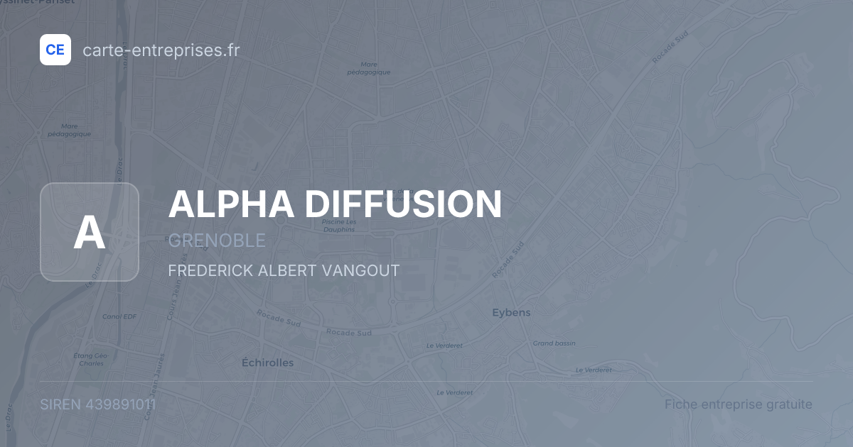 ALPHA DIFFUSION — 439891011 — fiche entreprise