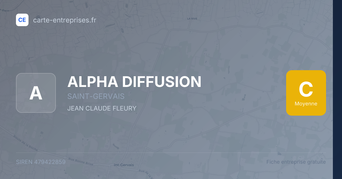 ALPHA DIFFUSION — 479422859 — fiche entreprise