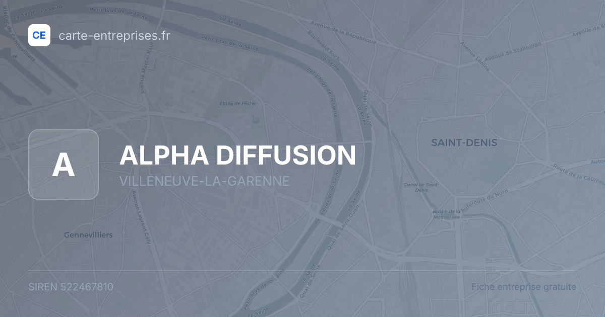 ALPHA DIFFUSION — 522467810 — fiche entreprise