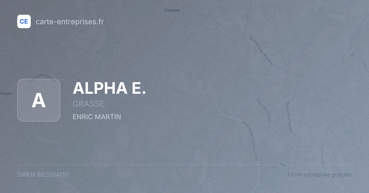 ALPHA E. — 982504110 — fiche entreprise