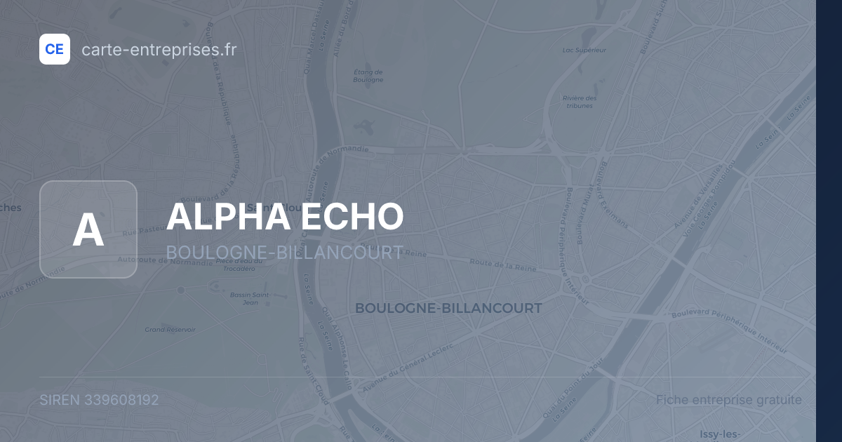 ALPHA ECHO — 339608192 — fiche entreprise