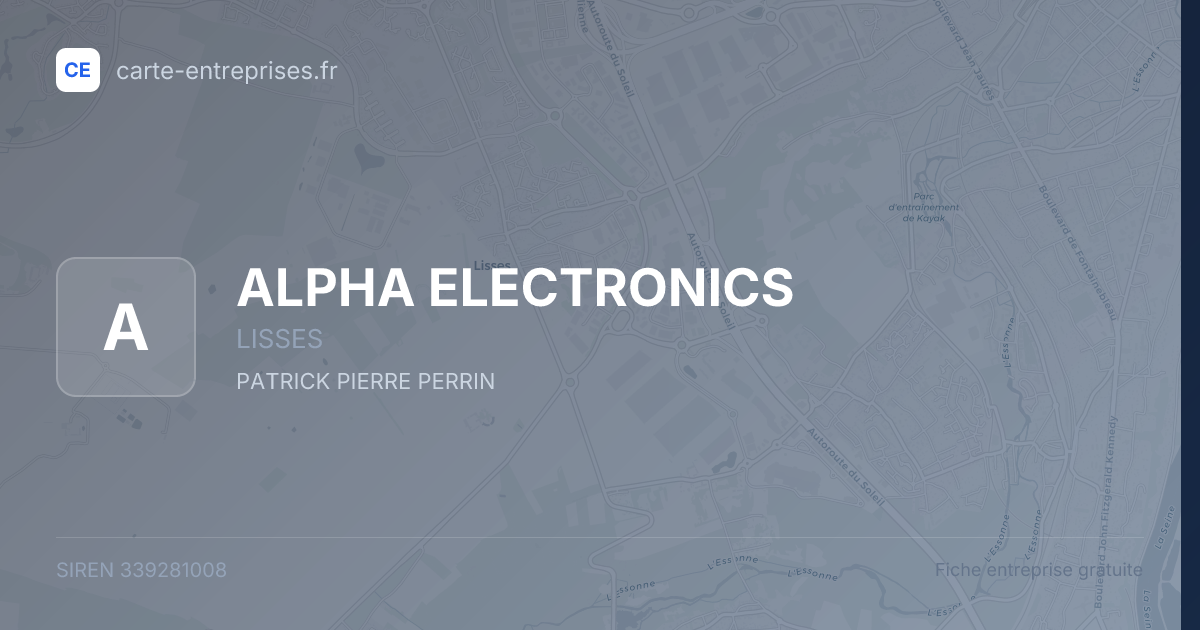 ALPHA ELECTRONICS — 339281008 — fiche entreprise