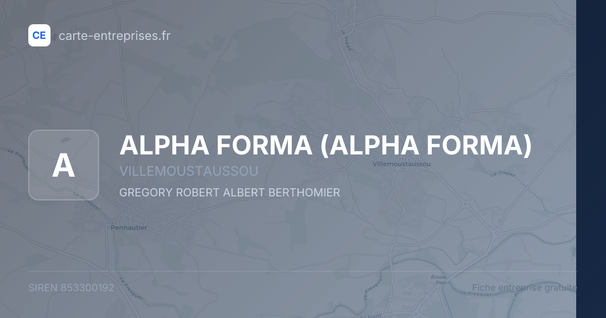 ALPHA FORMA — 853300192 — fiche entreprise