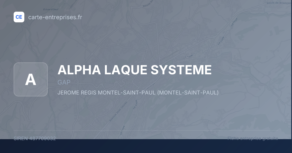 ALPHA LAQUE SYSTEME — 487709032 — fiche entreprise