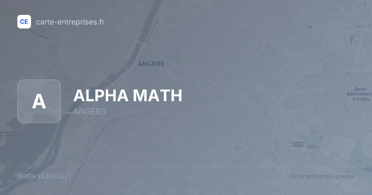 ALPHA MATH — 343602421 — fiche entreprise
