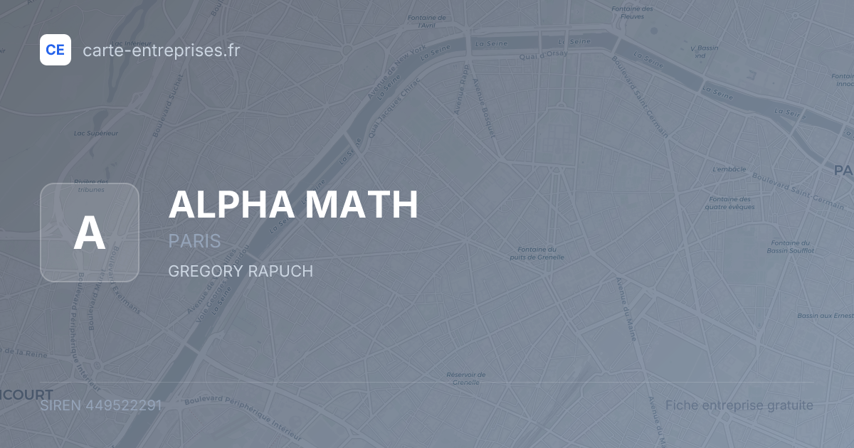 ALPHA MATH — 449522291 — fiche entreprise