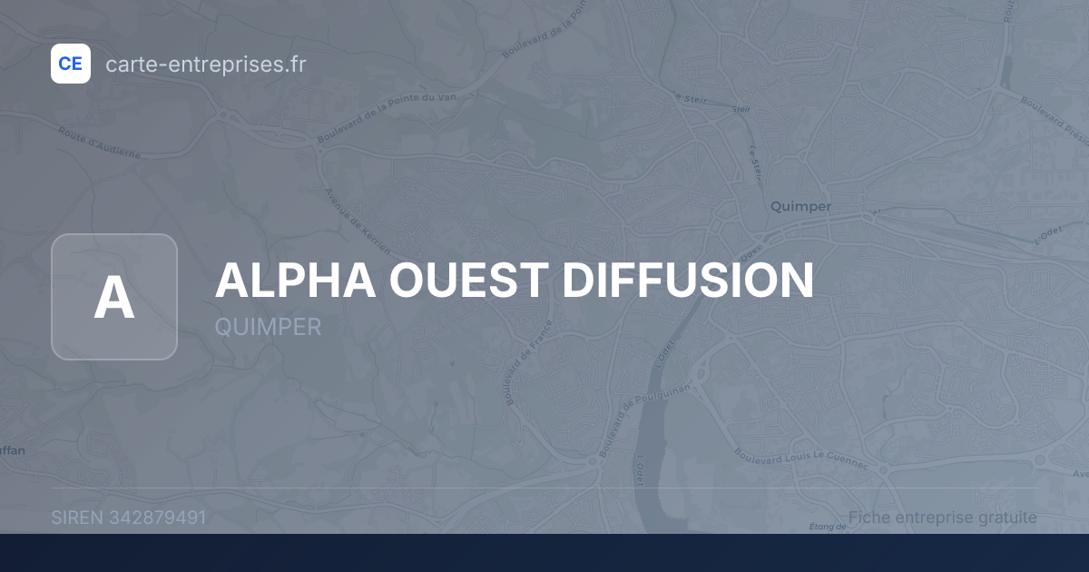 ALPHA OUEST DIFFUSION — 342879491 — fiche entreprise