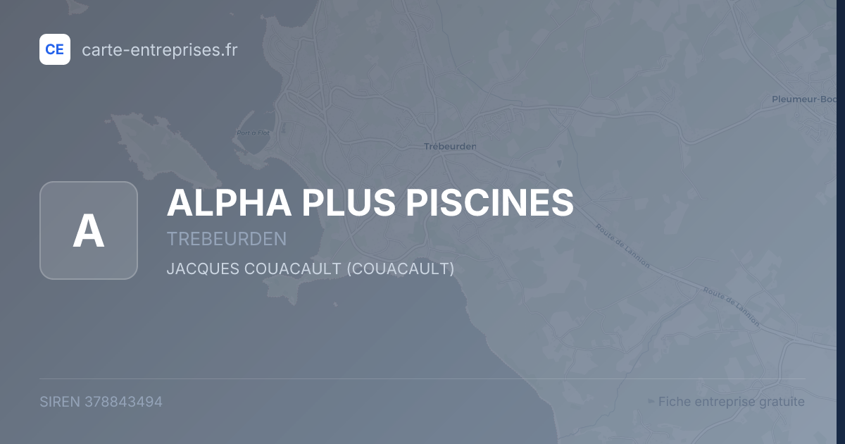 ALPHA PLUS PISCINES — 378843494 — fiche entreprise