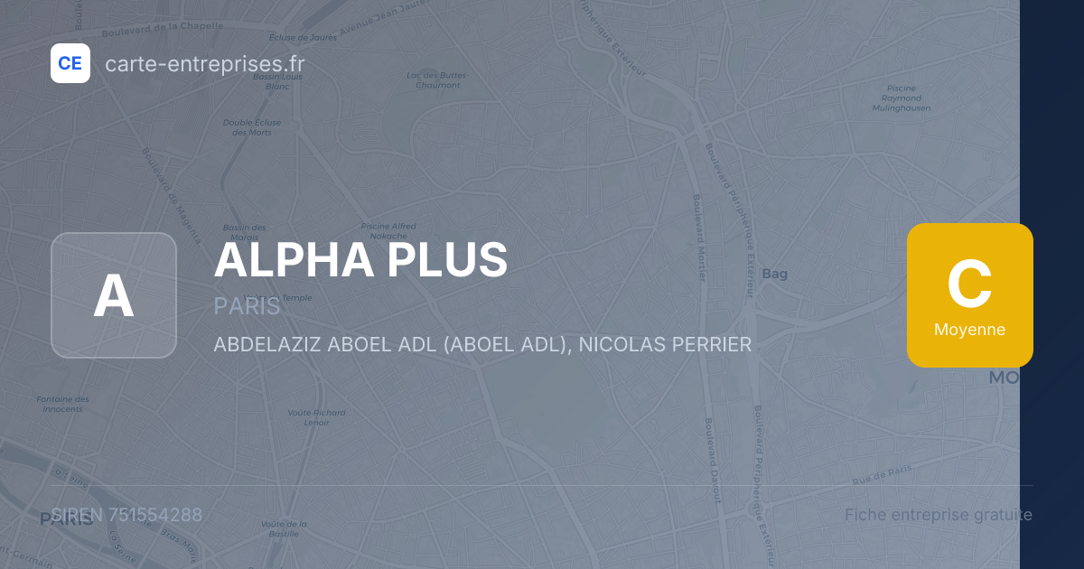 ALPHA PLUS — 751554288 — fiche entreprise