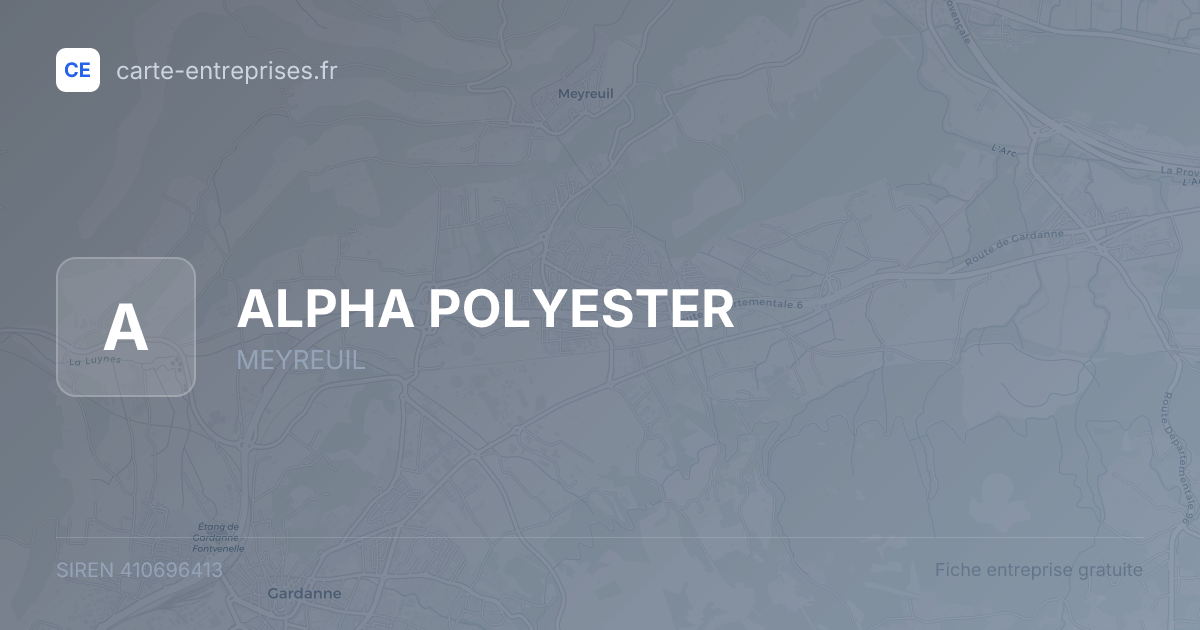 ALPHA POLYESTER — 410696413 — fiche entreprise