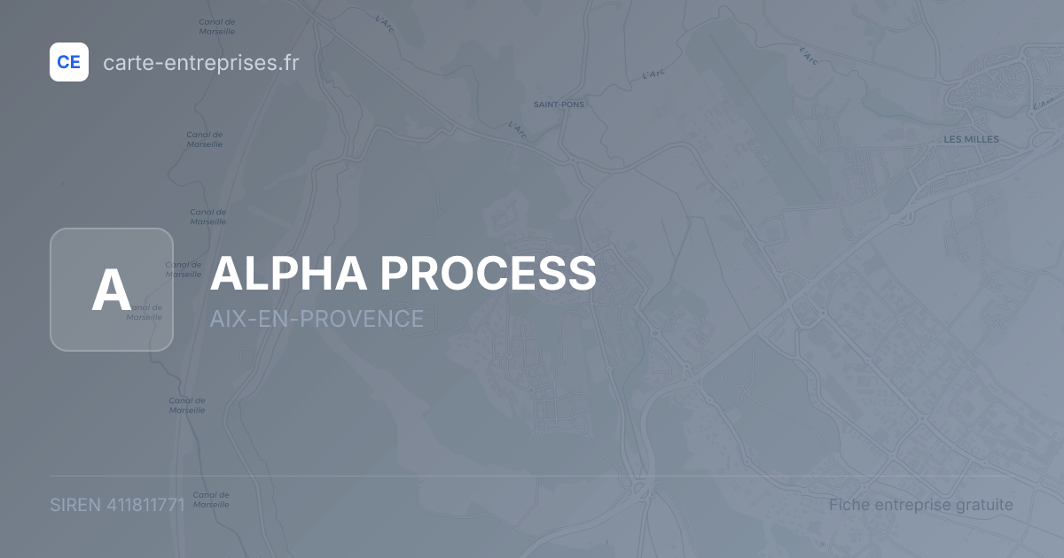 ALPHA PROCESS — 411811771 — fiche entreprise