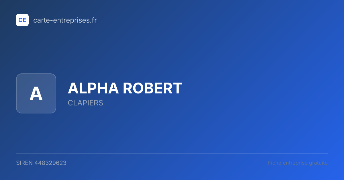 ALPHA ROBERT — 448329623 — fiche entreprise