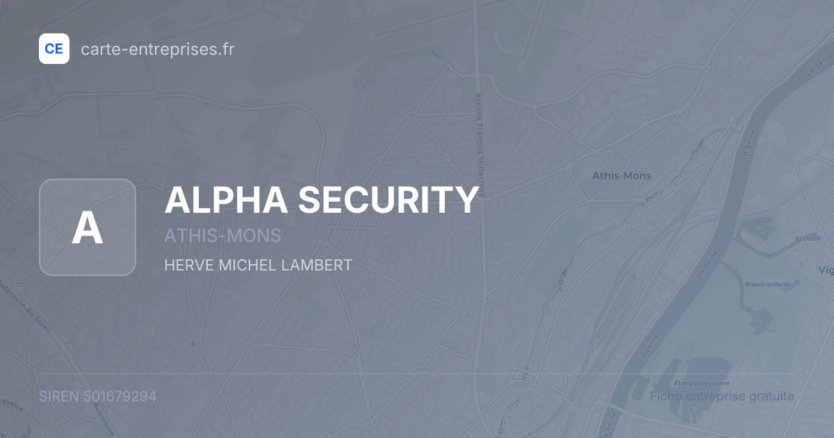 ALPHA SECURITY — 501679294 — fiche entreprise
