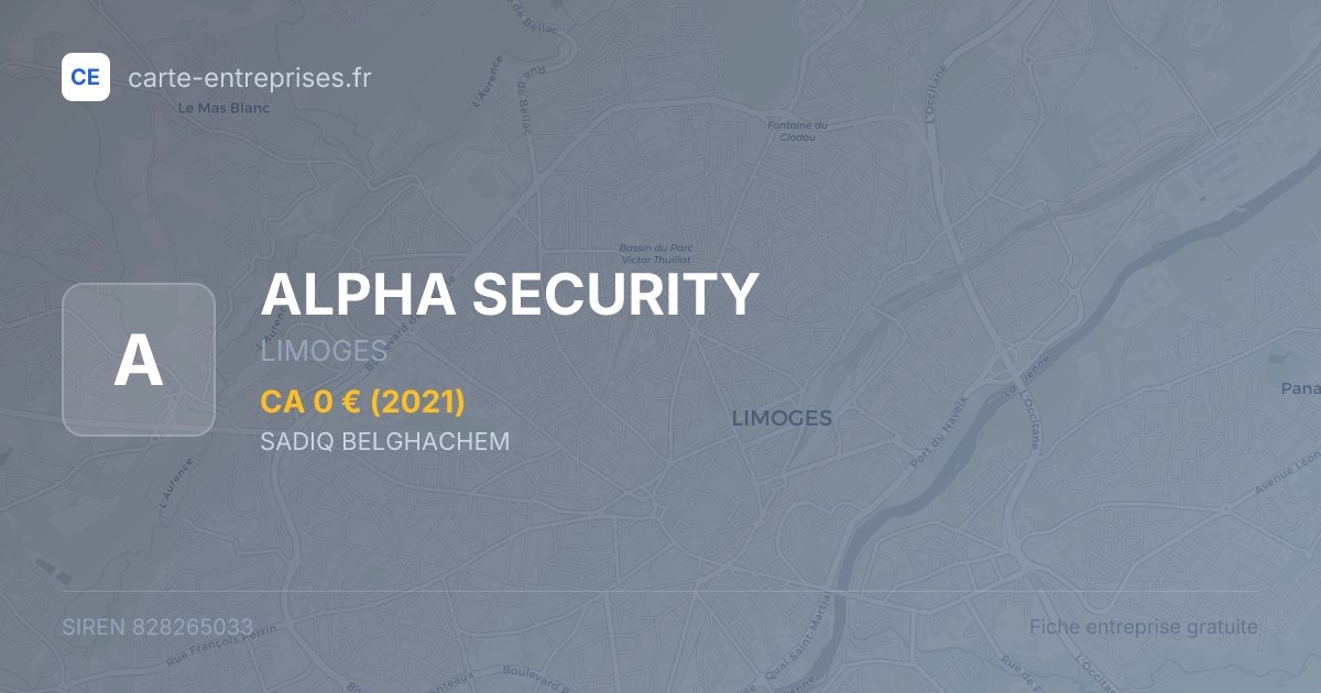 ALPHA SECURITY — 828265033 — fiche entreprise