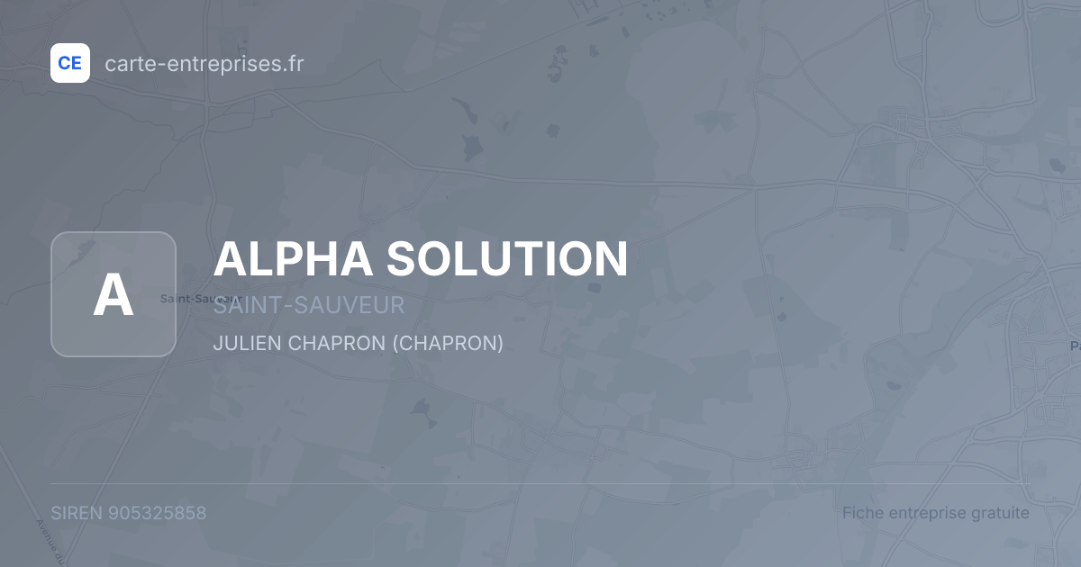 ALPHA SOLUTION — 905325858 — fiche entreprise