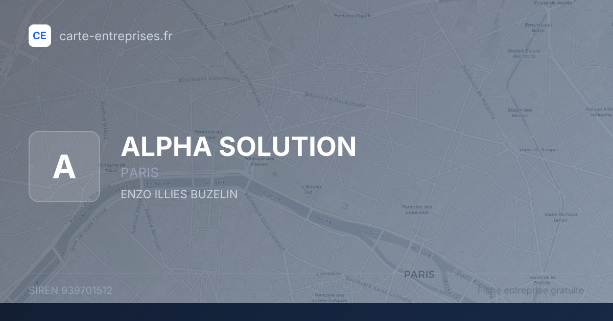 ALPHA SOLUTION — 939701512 — fiche entreprise