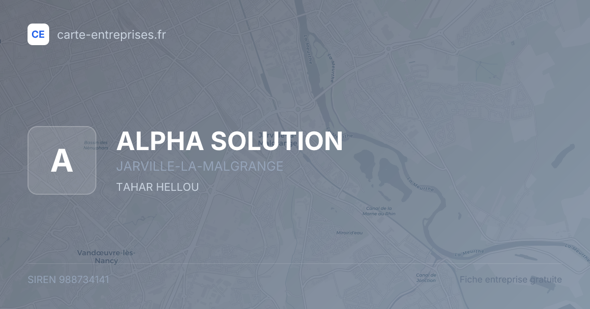 ALPHA SOLUTION — 988734141 — fiche entreprise