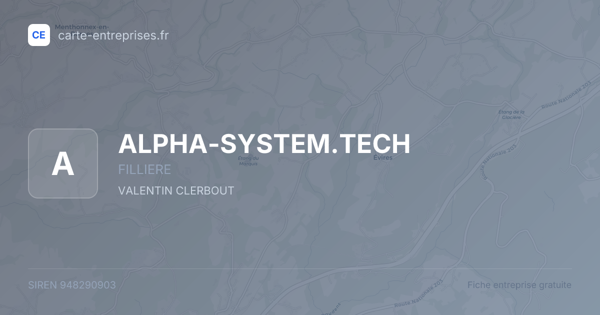ALPHA-SYSTEM.TECH — 948290903 — fiche entreprise