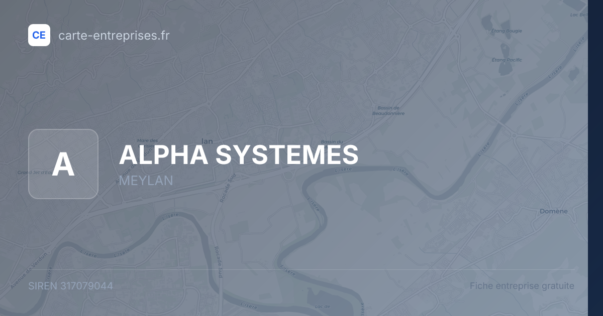 ALPHA SYSTEMES — 317079044 — fiche entreprise