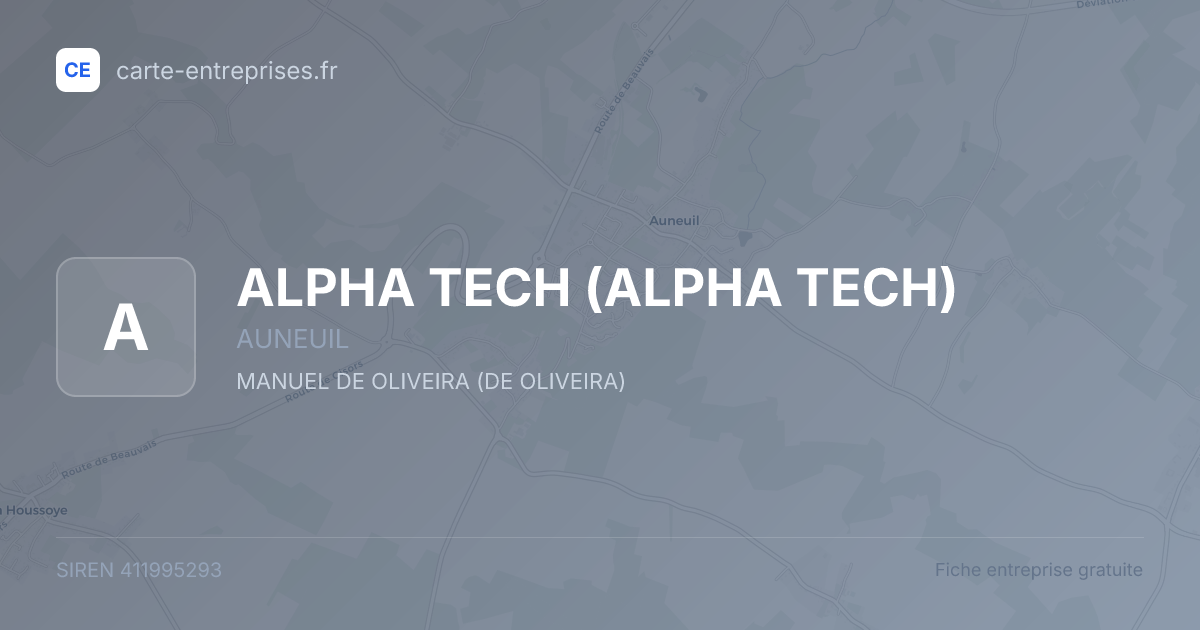 ALPHA TECH — 411995293 — fiche entreprise