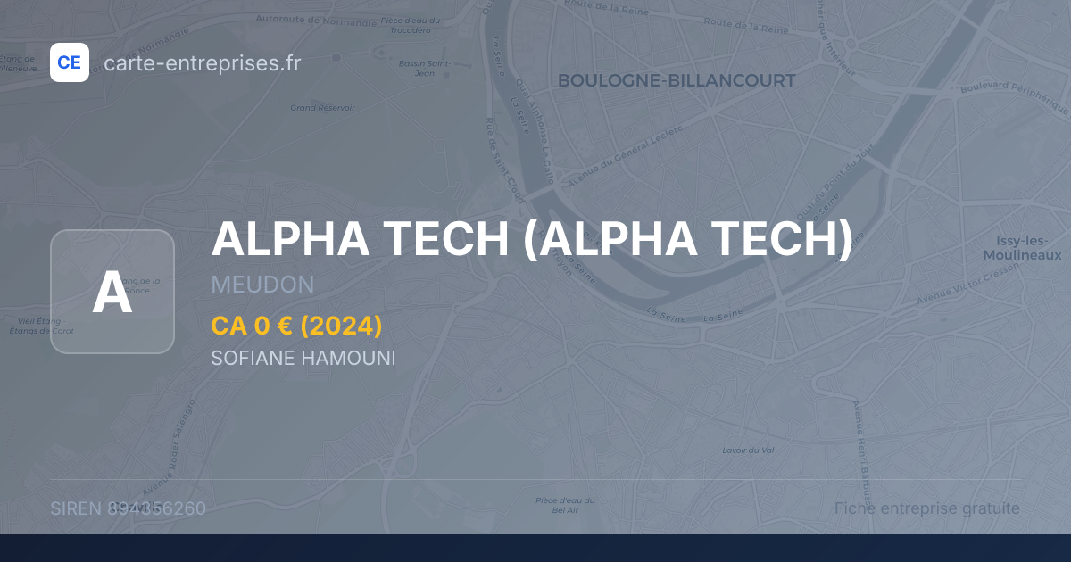 ALPHA TECH — 894356260 — fiche entreprise