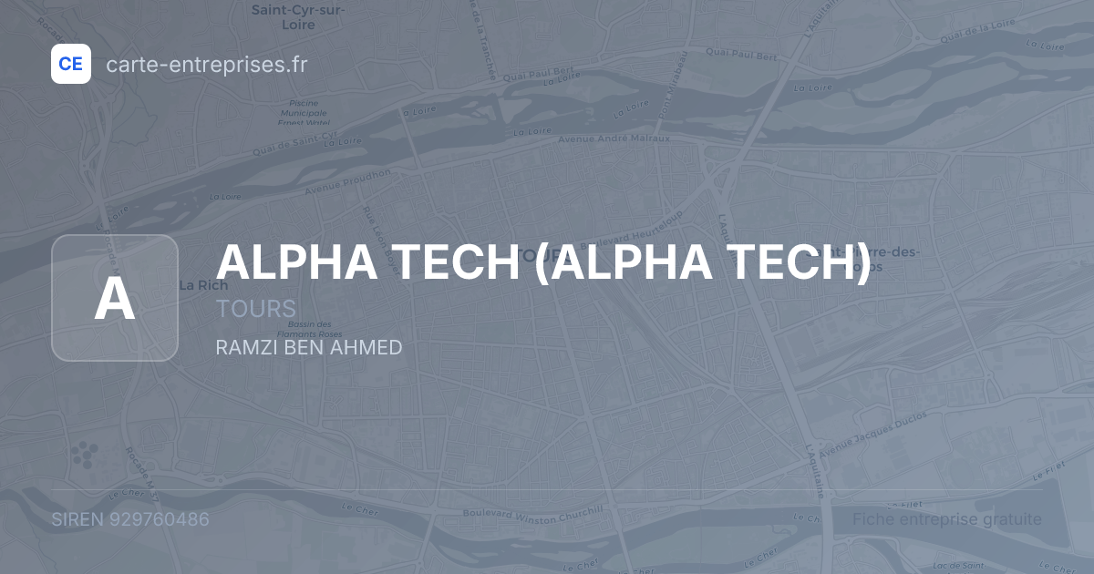ALPHA TECH — 929760486 — fiche entreprise