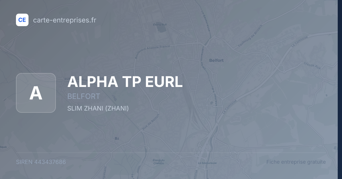 ALPHA TP EURL — 443437686 — fiche entreprise