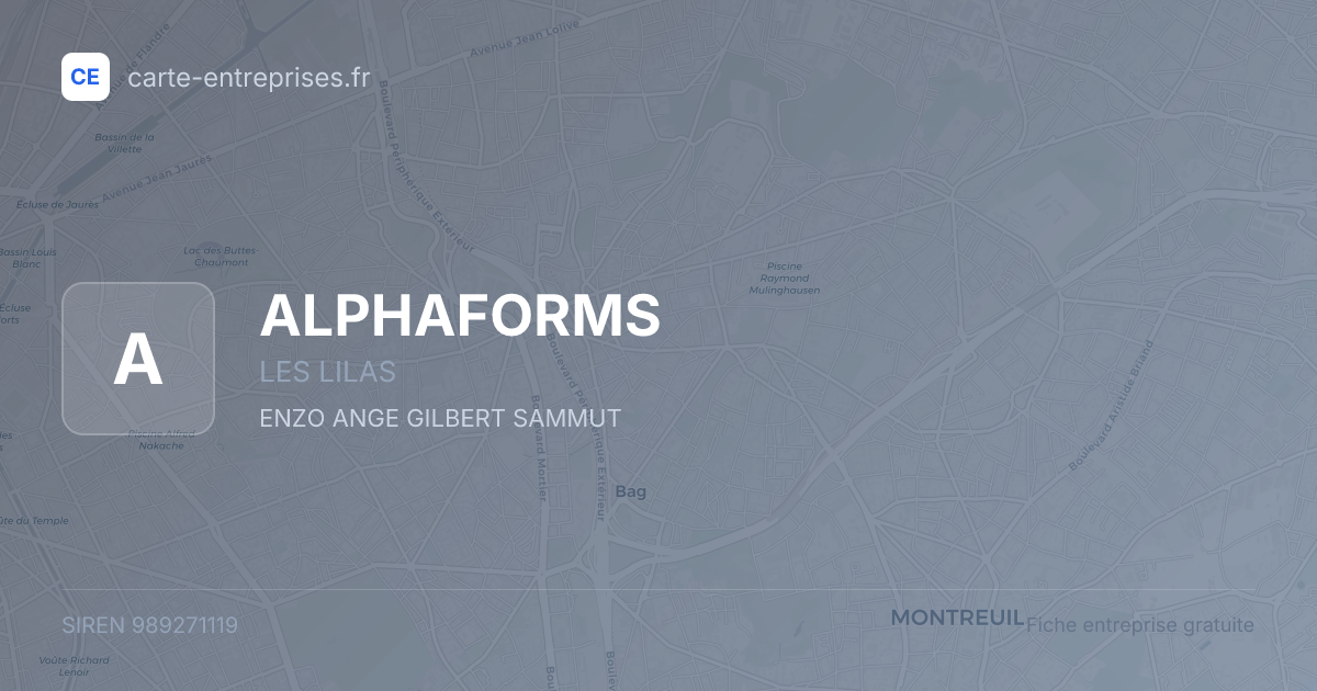ALPHAFORMS — 989271119 — fiche entreprise
