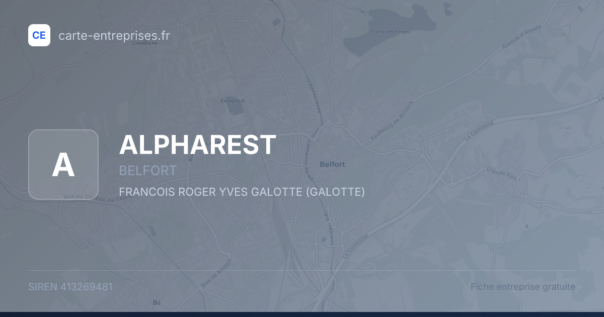 ALPHAREST — 413269481 — fiche entreprise