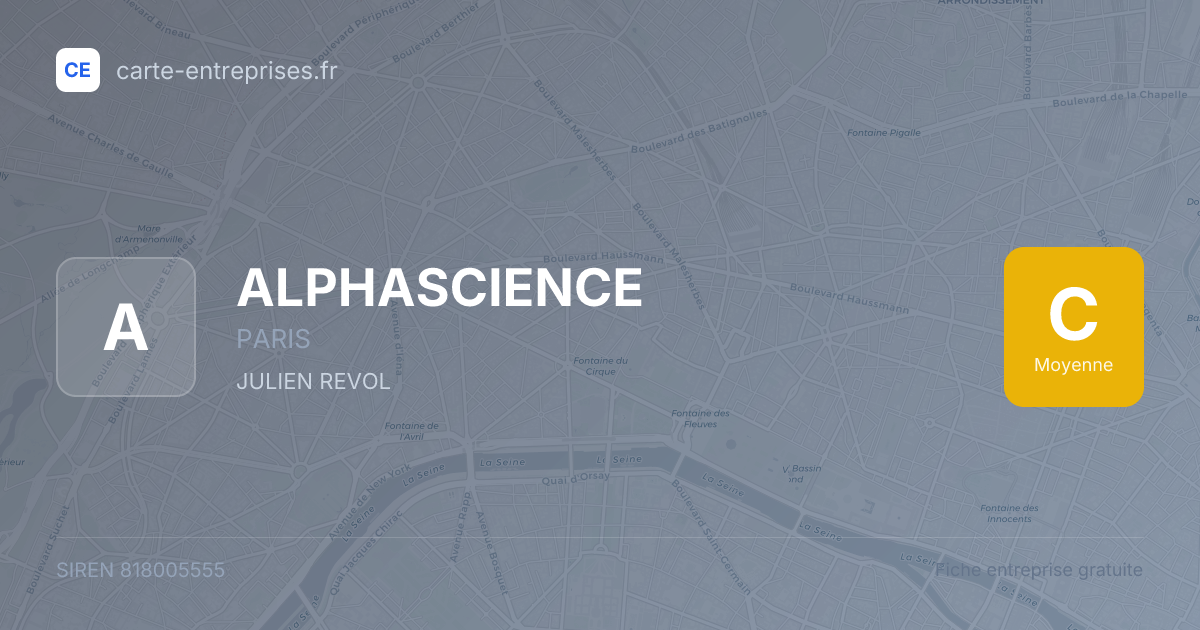 ALPHASCIENCE — 818005555 — fiche entreprise
