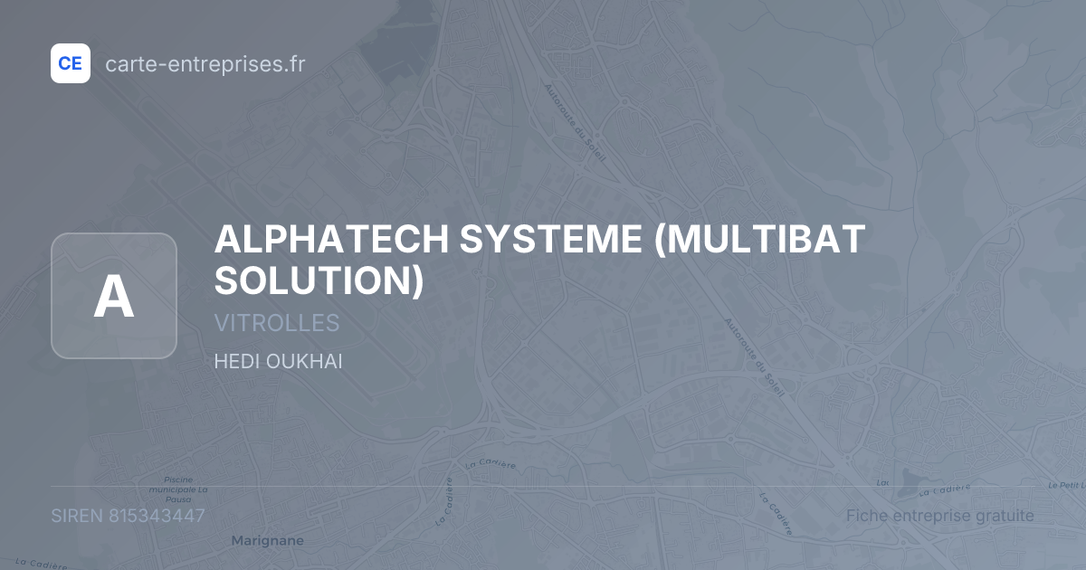 ALPHATECH SYSTEME (MULTIBAT SOLUTION) — 815343447 — fiche entreprise