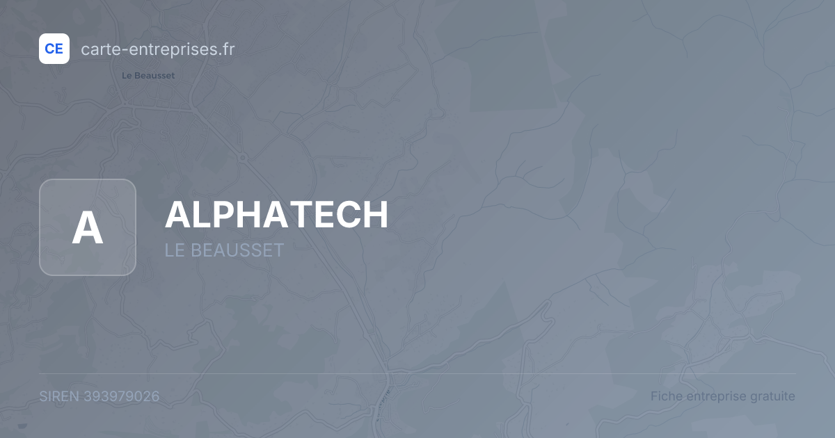 ALPHATECH — 393979026 — fiche entreprise