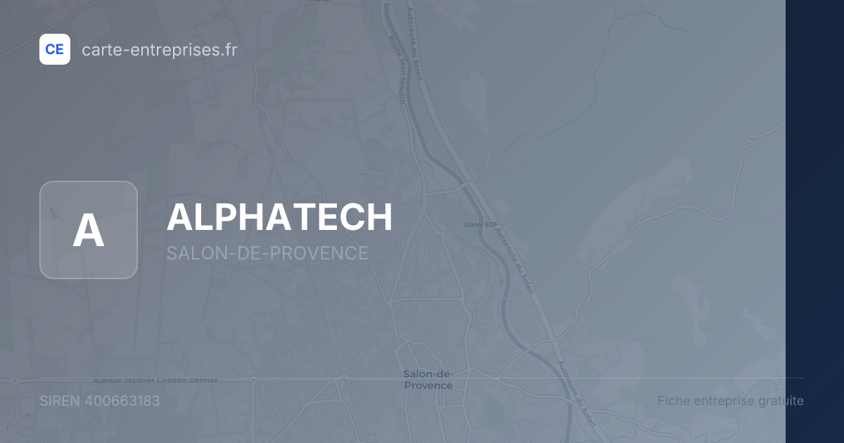 ALPHATECH — 400663183 — fiche entreprise